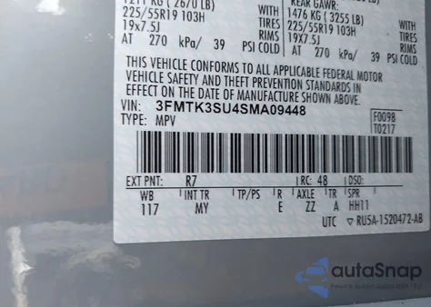 2025 Ford Mustang Mach-E Premium z USA, uszkodzony, nr VIN 3FMTK3SU4SMA09448